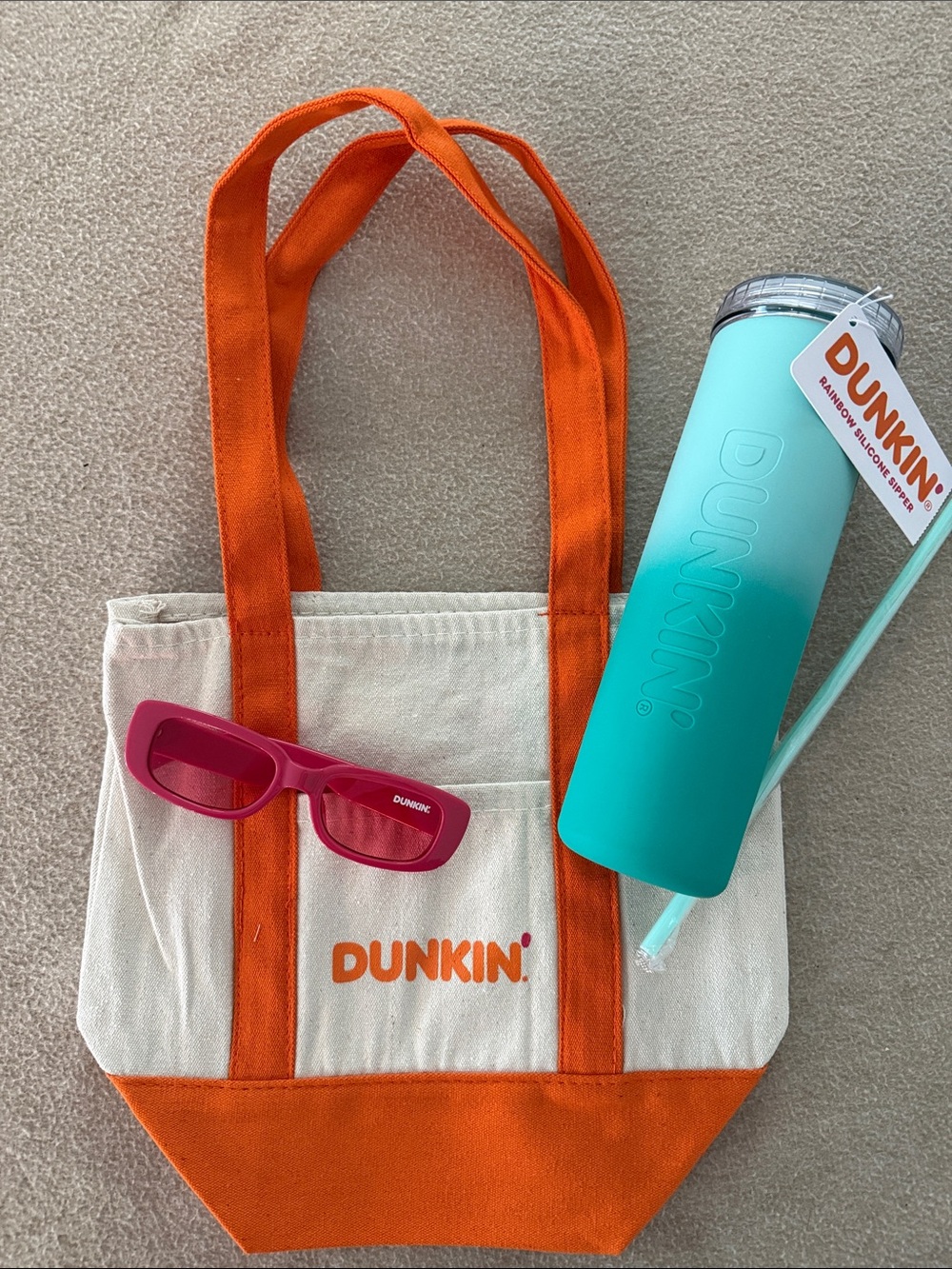 Dunkin' Canvas Tote, Tumbler and Sunglassed